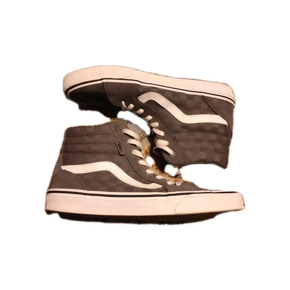 VANS Filmore Hi Men's Gray Checkerboard Suede Lace Up High Top Sneakers Size-10